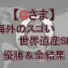 【Qさま】「海外のスゴい世界遺産　3時間SP」の優勝＆全順位の結果！